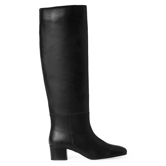 NEW STAUD Nancy Black Leather Tall Boots Block Heel Go-go Style EU 40 US 10 $495 - Picture 1 of 11